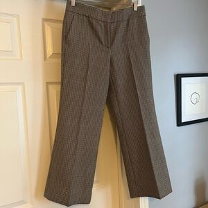 Chic Houndstooth Patterned Trousers, Cropped, Wide-Leg